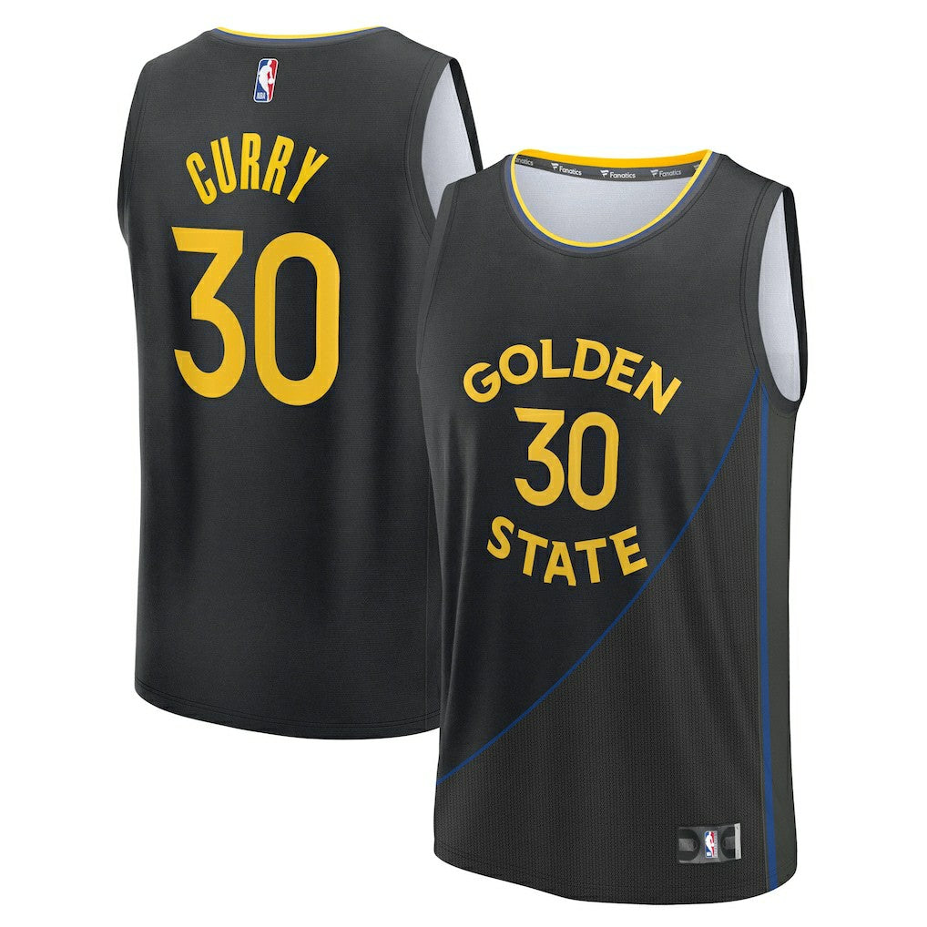 Fanatics - Stephen Curry Golden State Warriors Youth Fast Break Replica Player Jersey - Statement Editi- Black