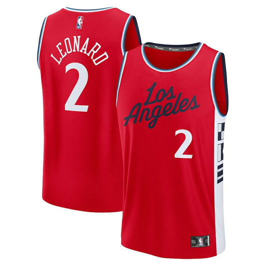 Kawhi Leonard LA Clippers Fast Break Replica Player Jersey - Statement Edition - Red | NBA Jerseys