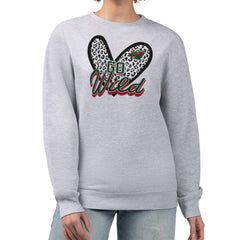 Minnesota Wild - G-III 4Her by Carl Banks Women's Animal Print Heart Fleece Pullover Sweatshirt Heather Gray