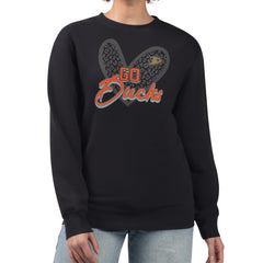 Anaheim Ducks - G-III 4Her by Carl Banks Women's Animal Print Heart Fleece Pullover Sweatshirt Black