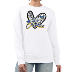 Buffalo Sabres - G-III 4Her by Carl Banks Women's Animal Print Heart Fleece Pullover Sweatshirt White
