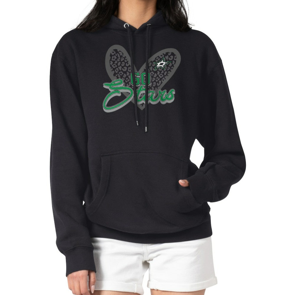 Dallas Stars - G-III 4Her by Carl Banks Women's Animal Print Heart Fleece Pullover Hoodie Black
