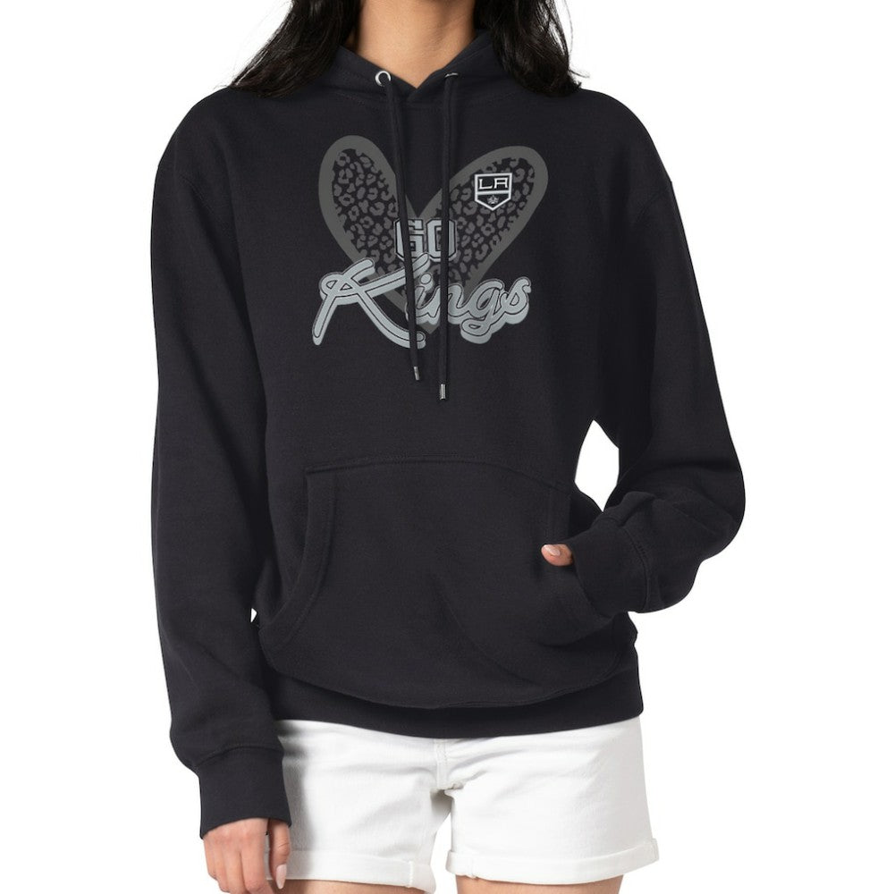 Los Angeles Kings - G-III 4Her by Carl Banks Women's Animal Print Heart Fleece Pullover Hoodie Black