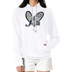 Winnipeg Jets - G-III 4Her by Carl Banks Women's Animal Print Heart Fleece Pullover Hoodie White
