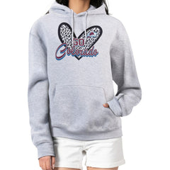 Colorado Avalanche - G-III 4Her by Carl Banks Women's Animal Print Heart Fleece Pullover Hoodie Heather Gray