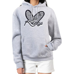 Los Angeles Kings - G-III 4Her by Carl Banks Women's Animal Print Heart Fleece Pullover Hoodie Heather Gray