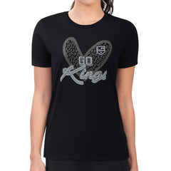 Los Angeles Kings - G-III 4Her by Carl Banks Women's Super-Slim Fit Lightweight Animal Print Heart T-Shirt Black