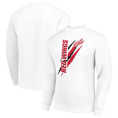 Detroit Red Wings - Starter Color Scratch Pullover Sweatshirt White