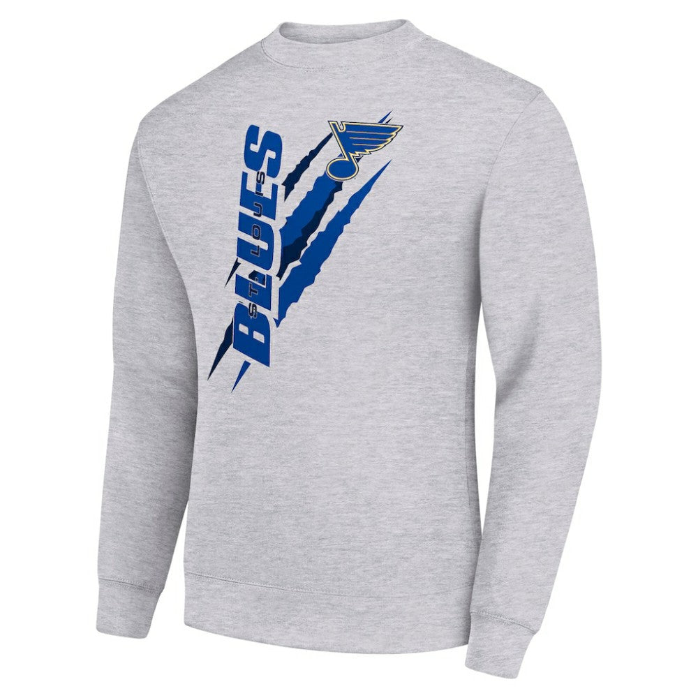 St. Louis Blues - Starter Color Scratch Pullover Sweatshirt Heather Gray