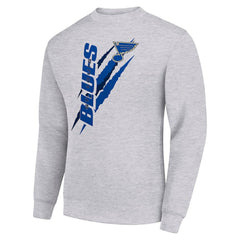 St. Louis Blues - Starter Color Scratch Pullover Sweatshirt Heather Gray