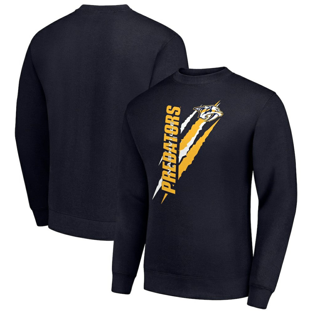 Nashville Predators - Starter Color Scratch Pullover Sweatshirt Navy