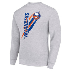 New York Islanders - Starter Color Scratch Pullover Sweatshirt Heather Gray