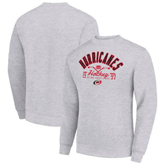 Carolina Hurricanes - Starter Stick And Puck Logo Fleece Pullover Sweatshirt Heather Gray
