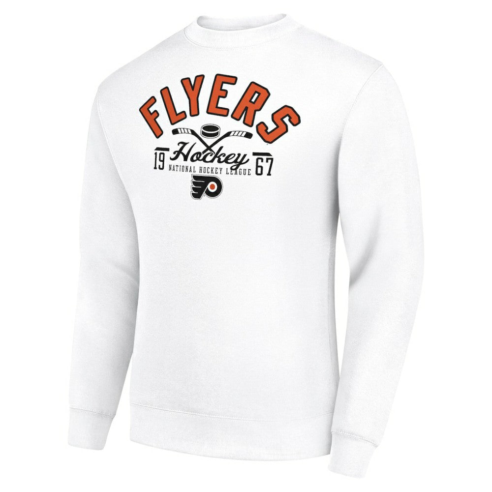 Philadelphia Flyers - Starter Stick And Puck Logo Fleece Pullover Sweatshirt White