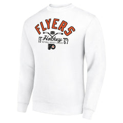 Philadelphia Flyers - Starter Stick And Puck Logo Fleece Pullover Sweatshirt White