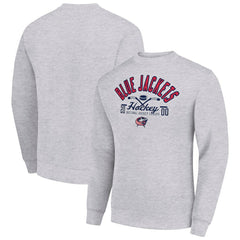 Columbus Blue Jackets - Starter Stick And Puck Logo Fleece Pullover Sweatshirt Heather Gray