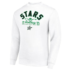Dallas Stars - Starter Stick And Puck Logo Fleece Pullover Sweatshirt White
