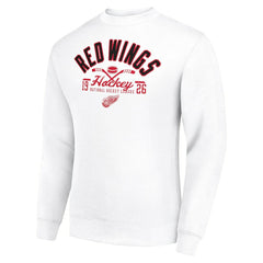 Detroit Red Wings - Starter Stick And Puck Logo Fleece Pullover Sweatshirt White