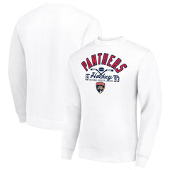 Florida Panthers - Starter Stick And Puck Logo Fleece Pullover Sweatshirt White
