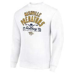 Nashville Predators - Starter Stick And Puck Logo Fleece Pullover Sweatshirt White