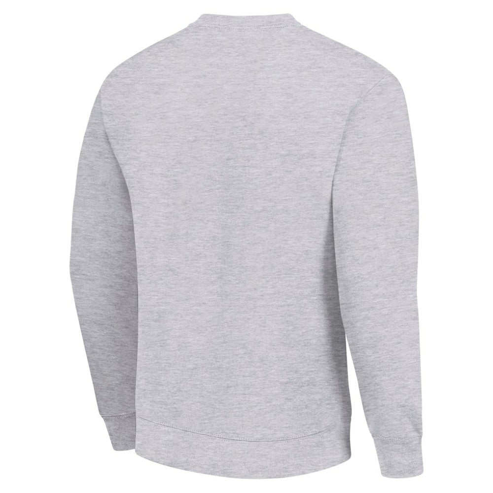 Seattle Kraken Starter Stick And Puck Logo Fleece Pullover Sweatshirt Heather Gray