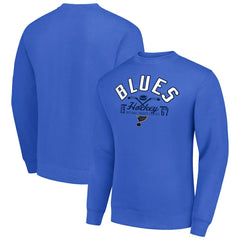 St. Louis Blues - Starter Stick And Puck Logo Fleece Pullover Sweatshirt Royal