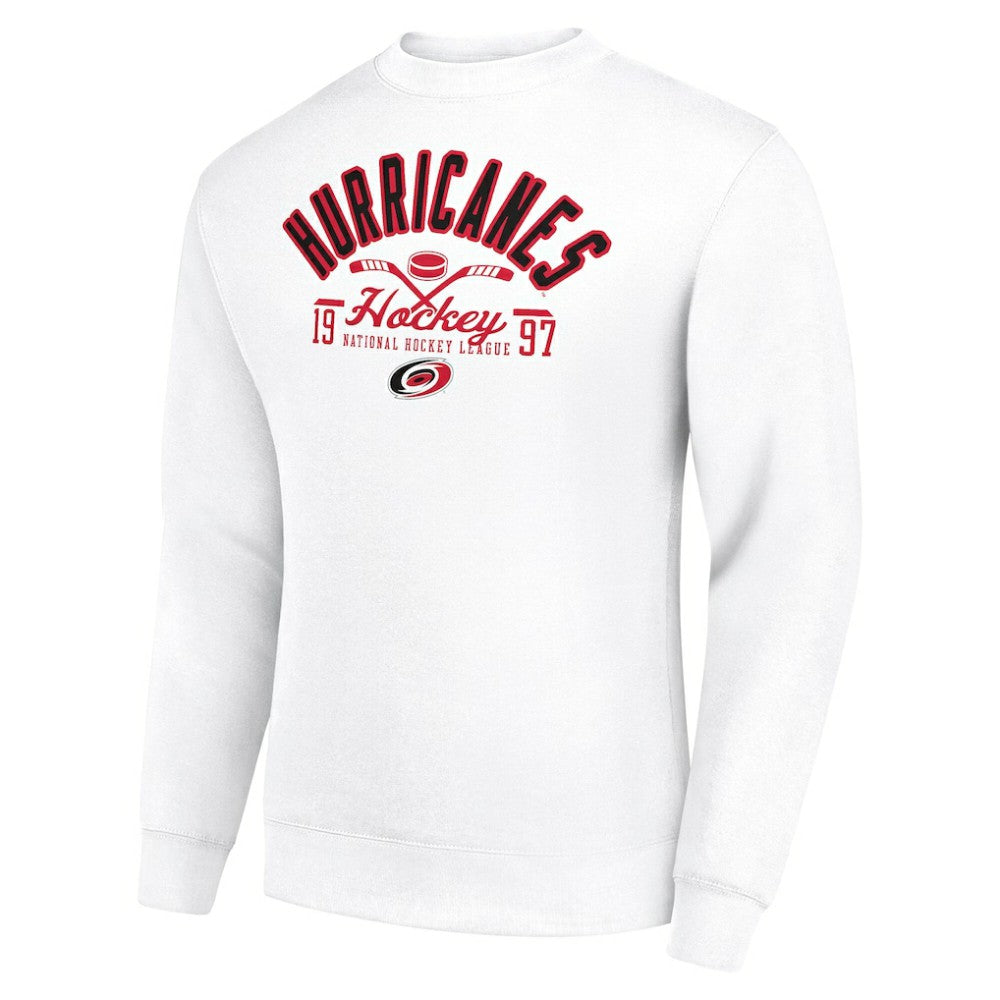 Carolina Hurricanes - Starter Stick And Puck Logo Fleece Pullover Sweatshirt White