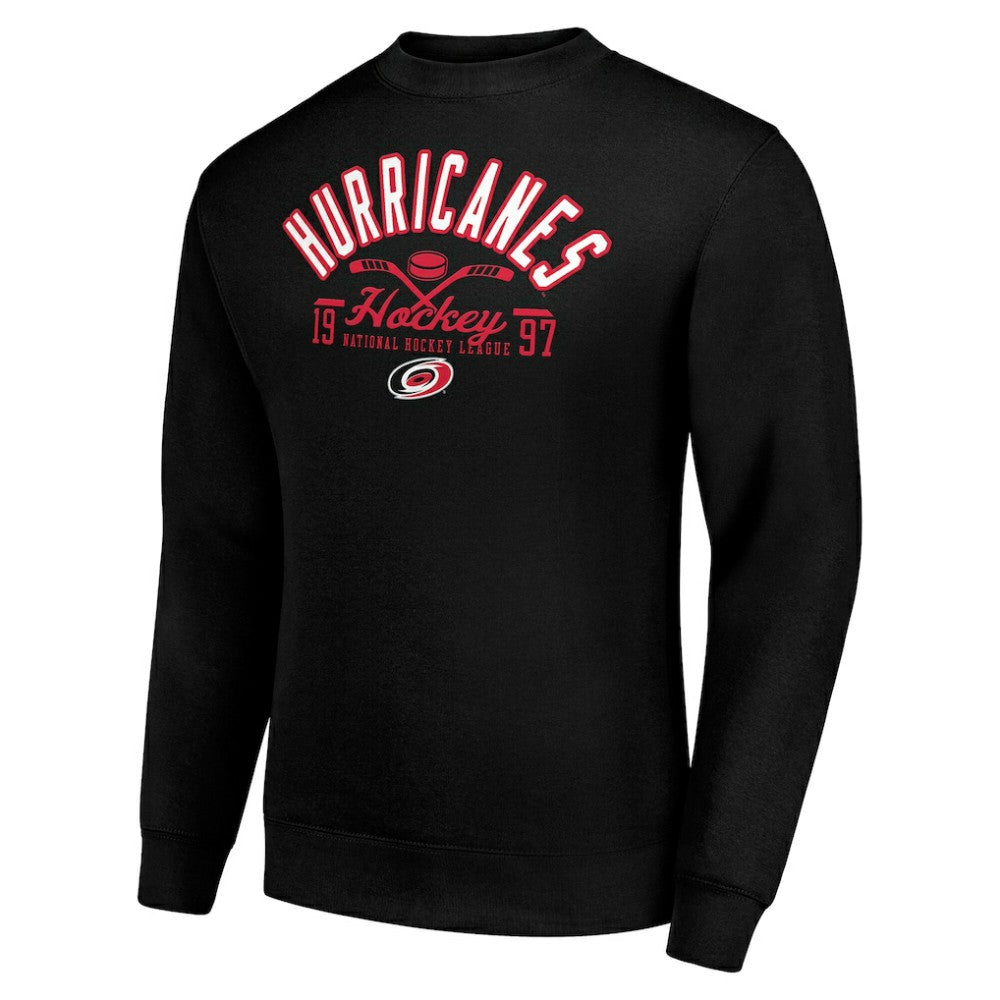 Carolina Hurricanes - Starter Stick And Puck Logo Fleece Pullover Sweatshirt Black