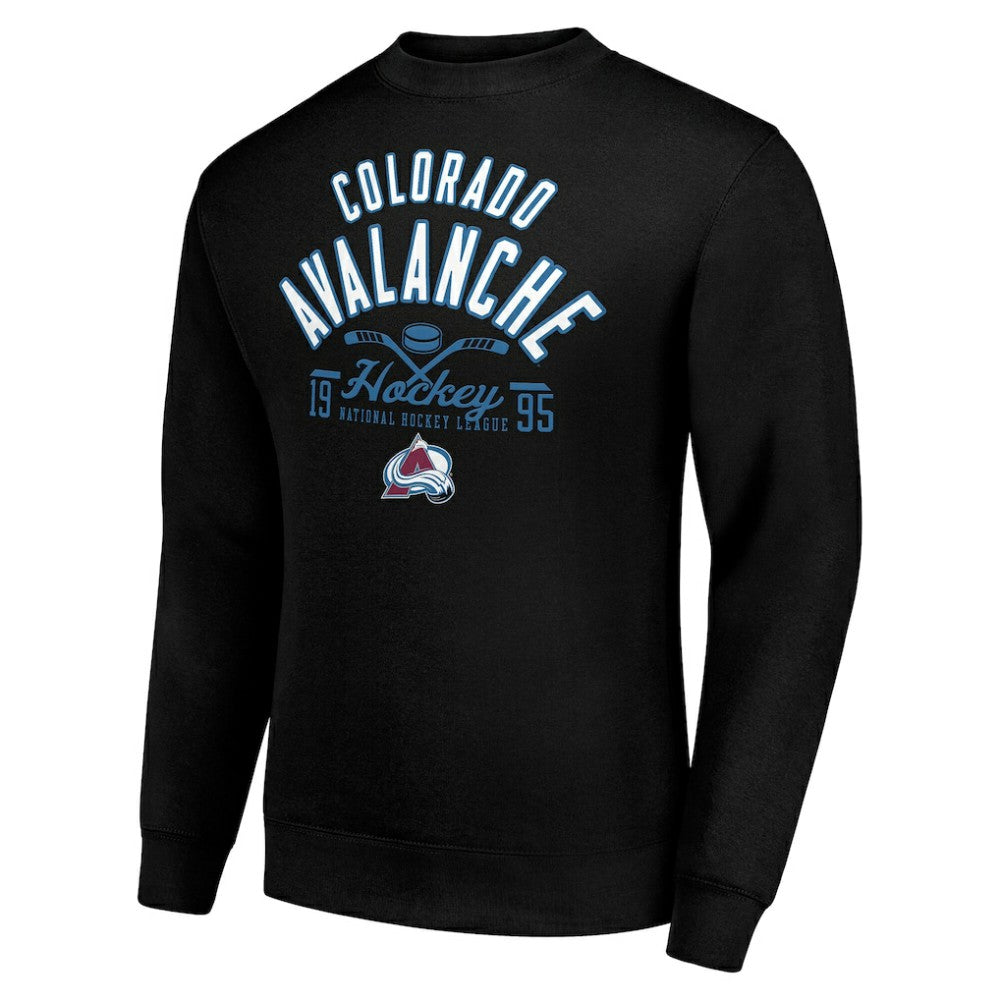 Colorado Avalanche - Starter Stick And Puck Logo Fleece Pullover Sweatshirt Black