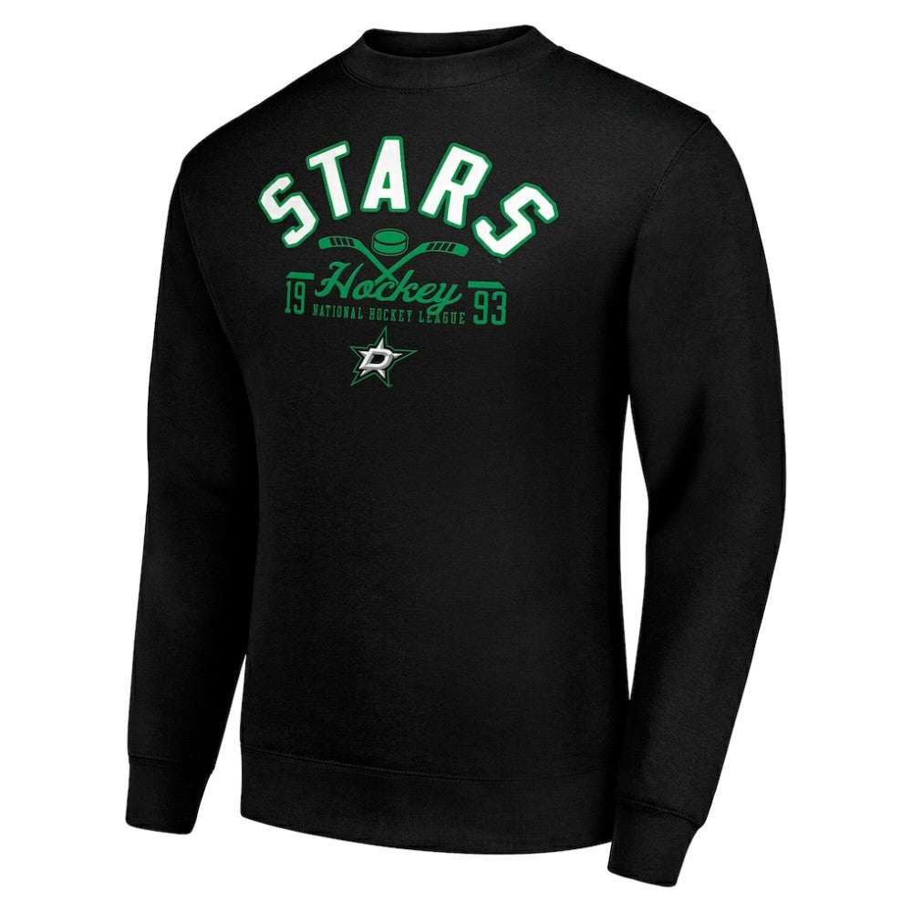 Dallas Stars - Starter Stick And Puck Logo Fleece Pullover Sweatshirt Black