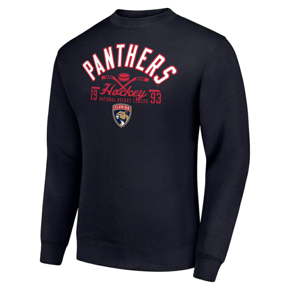 Florida Panthers - Starter Stick And Puck Logo Fleece Pullover Sweatshirt Navy