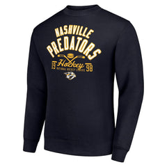 Nashville Predators - Starter Stick And Puck Logo Fleece Pullover Sweatshirt Navy