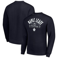 Toronto Maple Leafs - Starter Stick And Puck Logo Fleece Pullover Sweatshirt Navy