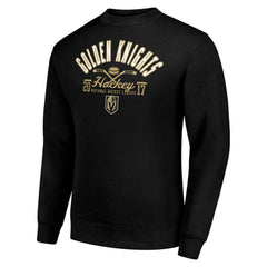 Vegas Golden Knights Starter Stick And Puck Logo Fleece Pullover Sweatshirt Black