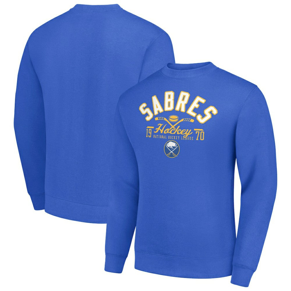 Buffalo Sabres - Starter Stick And Puck Logo Fleece Pullover Sweatshirt Royal