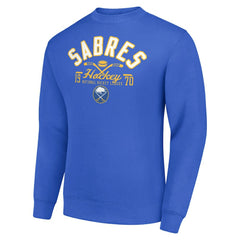 Buffalo Sabres - Starter Stick And Puck Logo Fleece Pullover Sweatshirt Royal