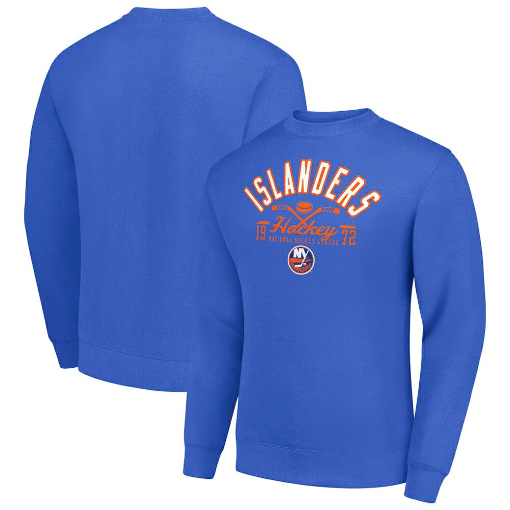 New York Islanders - Starter Stick And Puck Logo Fleece Pullover Sweatshirt Royal
