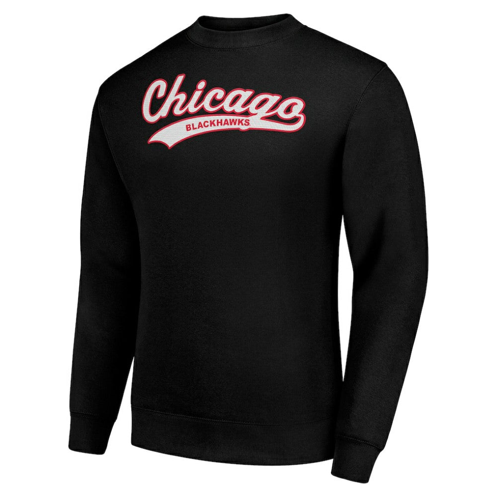 Chicago Blackhawks Starter  Tailsweep City Pullover Sweatshirt Black