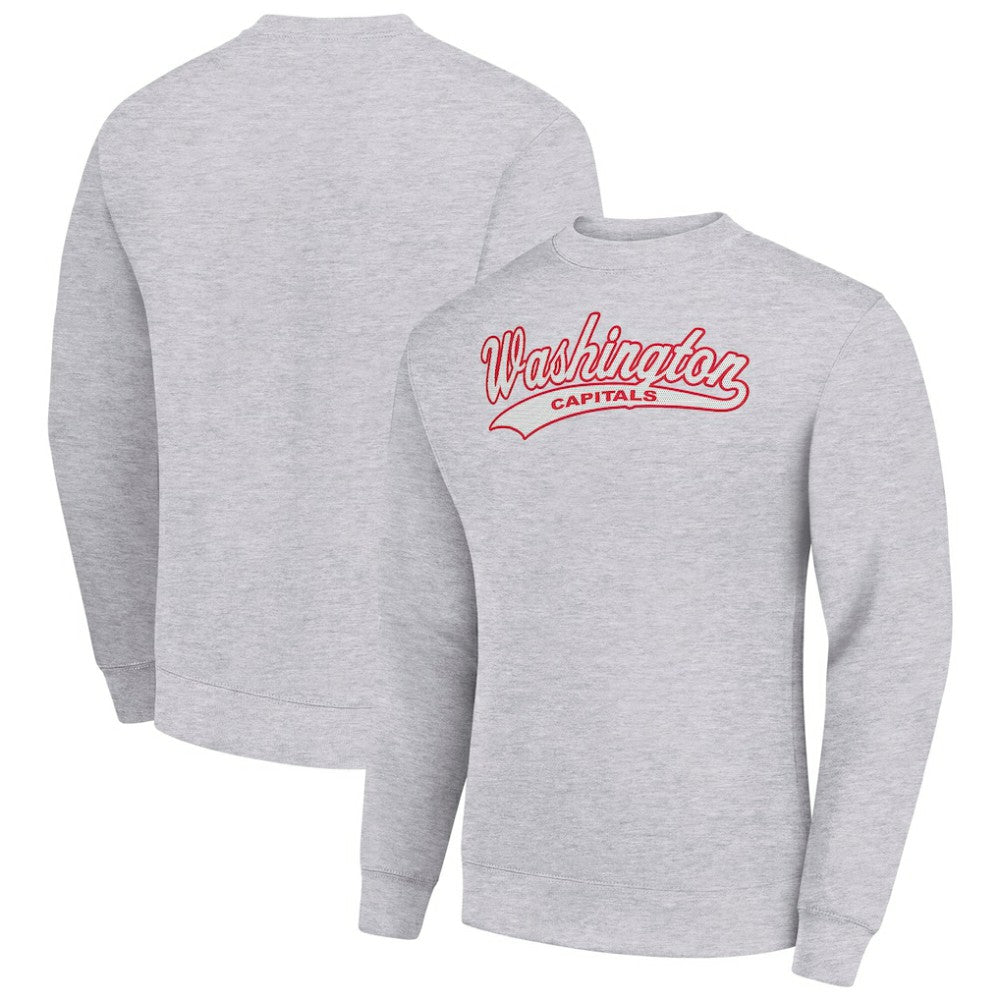 Washington Capitals Starter  Tailsweep City Pullover Sweatshirt Heather Gray