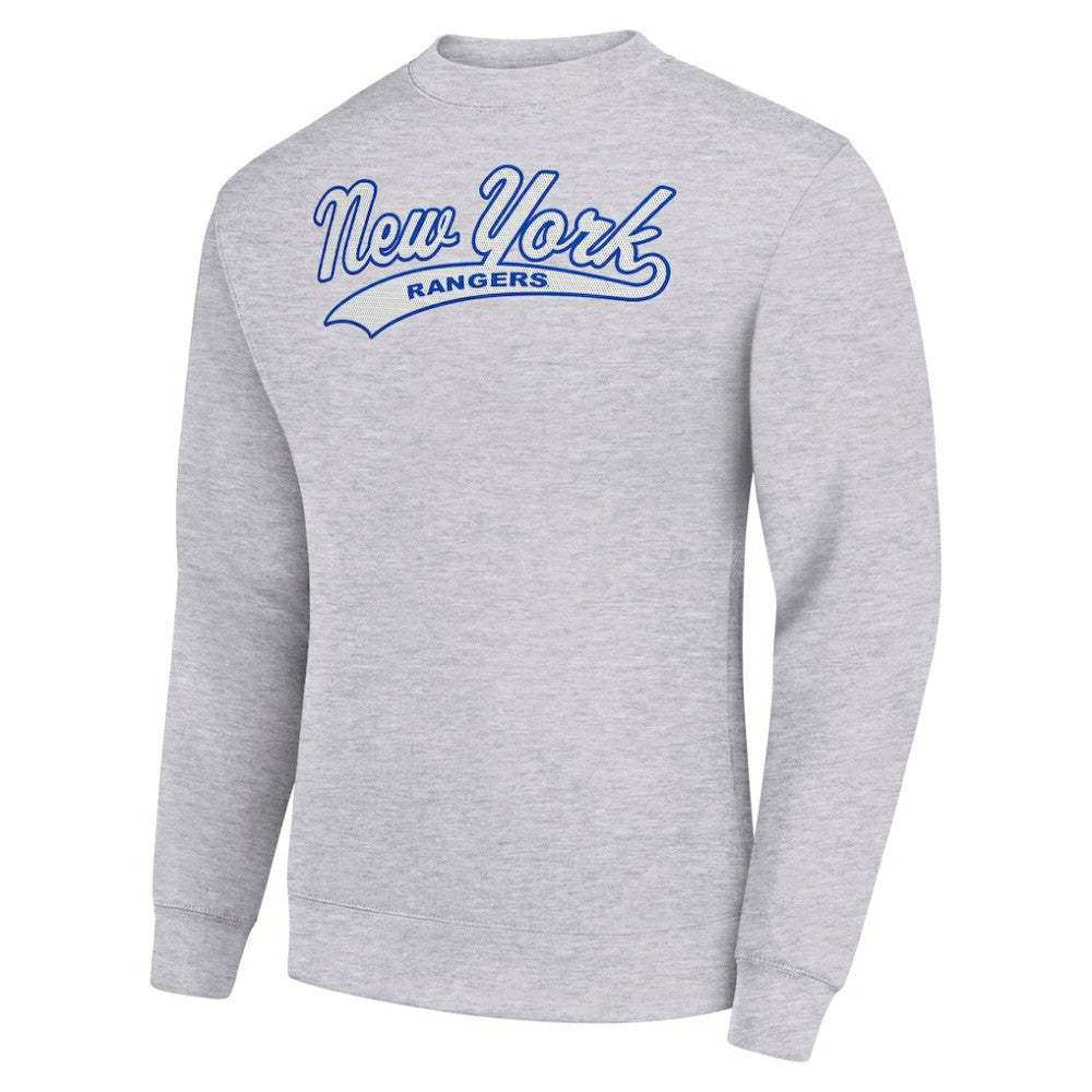 New York Rangers Starter  Tailsweep City Pullover Sweatshirt Heather Gray