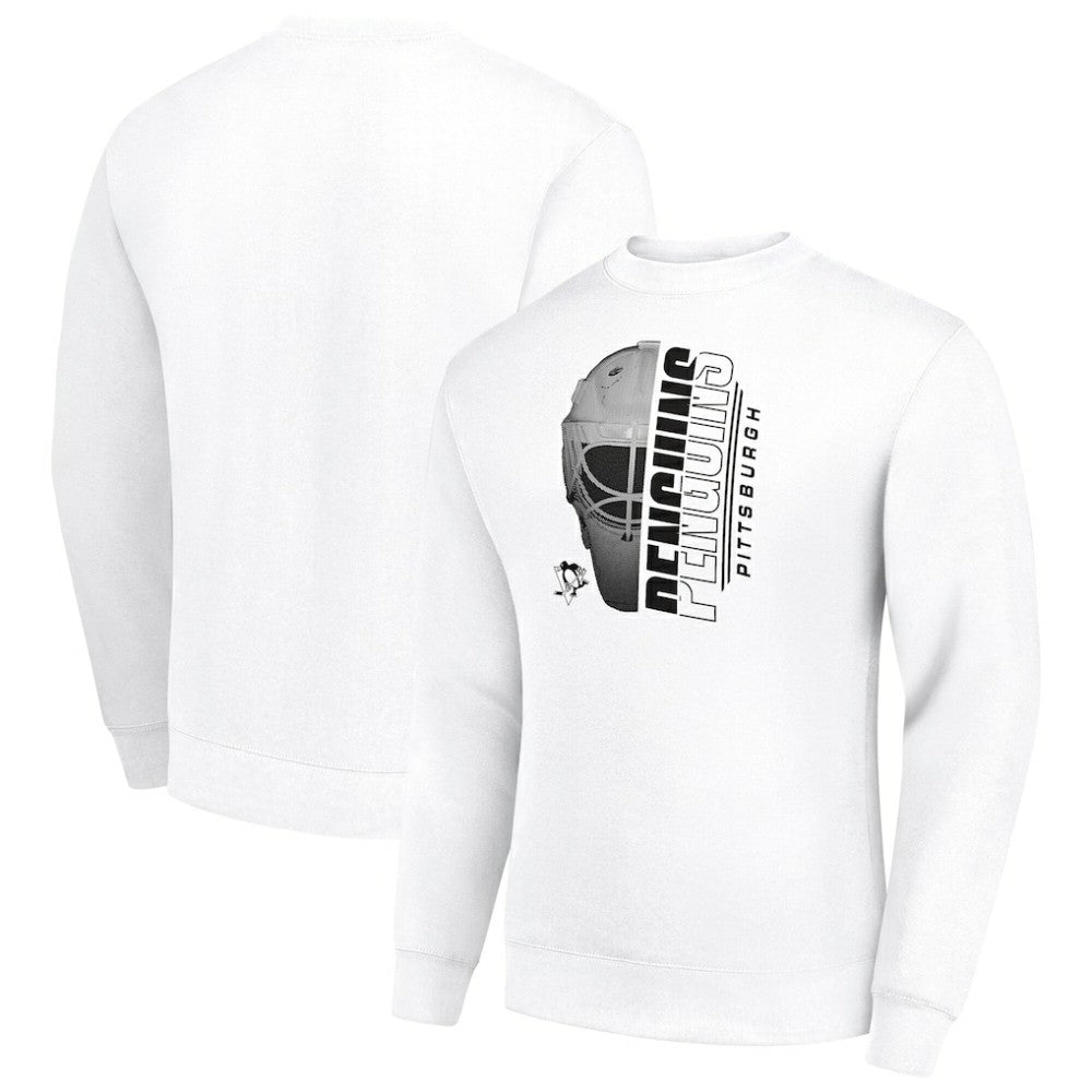 Pittsburgh Penguins Starter  Half Helmet Team Logo Pullover Sweatshirt White