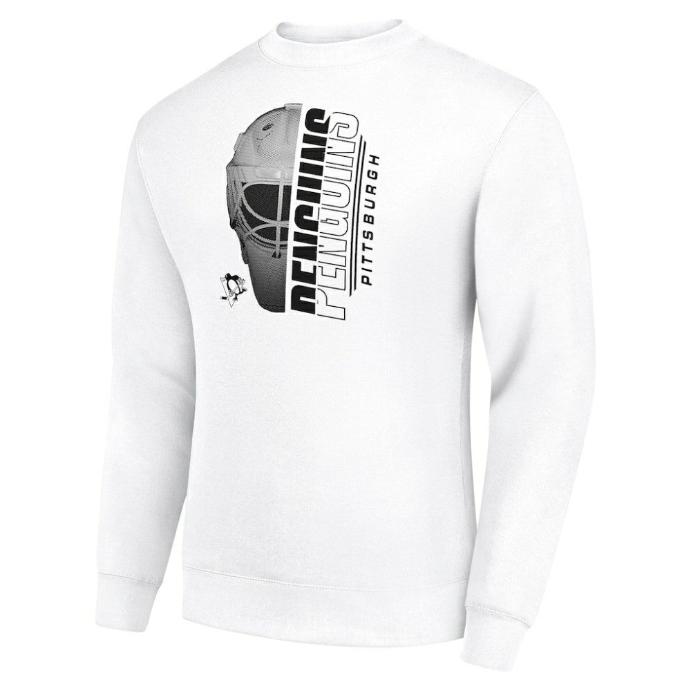Pittsburgh Penguins Starter  Half Helmet Team Logo Pullover Sweatshirt White