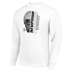 Pittsburgh Penguins Starter  Half Helmet Team Logo Pullover Sweatshirt White