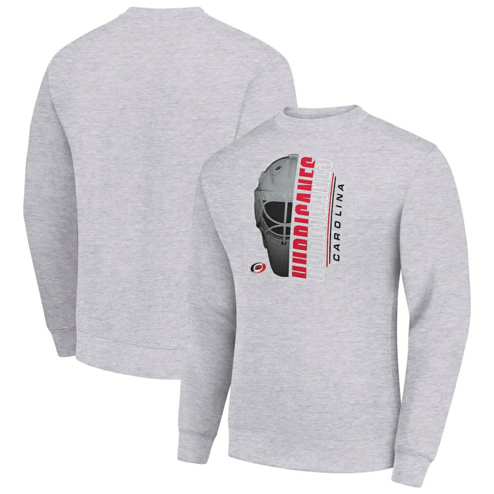 Carolina Hurricanes - Starter  Half Helmet Team Logo Pullover Sweatshirt Heather Gray