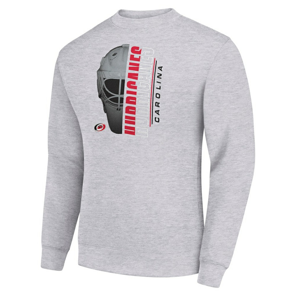 Carolina Hurricanes - Starter  Half Helmet Team Logo Pullover Sweatshirt Heather Gray