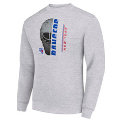 New York Rangers Starter  Half Helmet Team Logo Pullover Sweatshirt Heather Gray