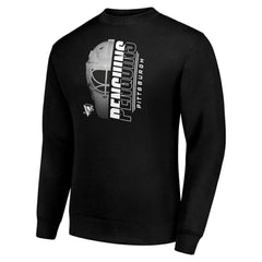 Pittsburgh Penguins Starter  Half Helmet Team Logo Pullover Sweatshirt Black