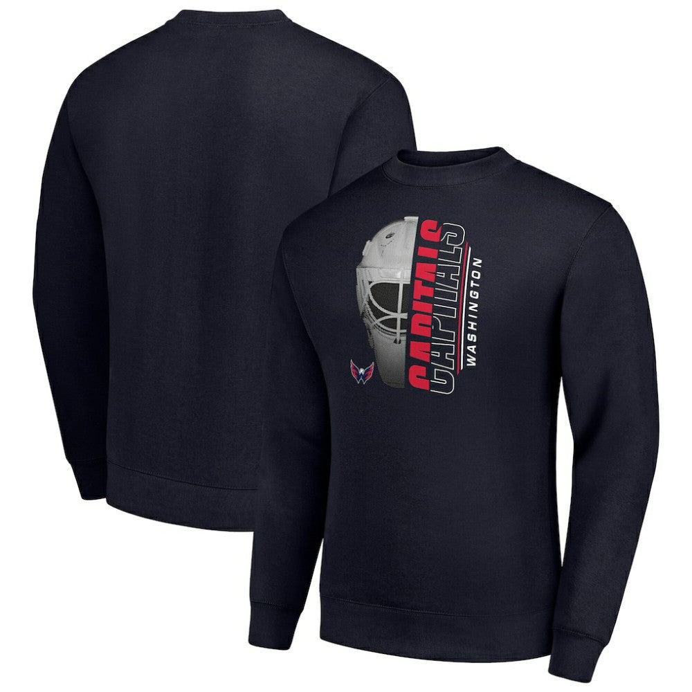 Washington Capitals Starter  Half Helmet Team Logo Pullover Sweatshirt Navy