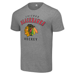 Chicago Blackhawks Starter Logo T-Shirt Heather Gray