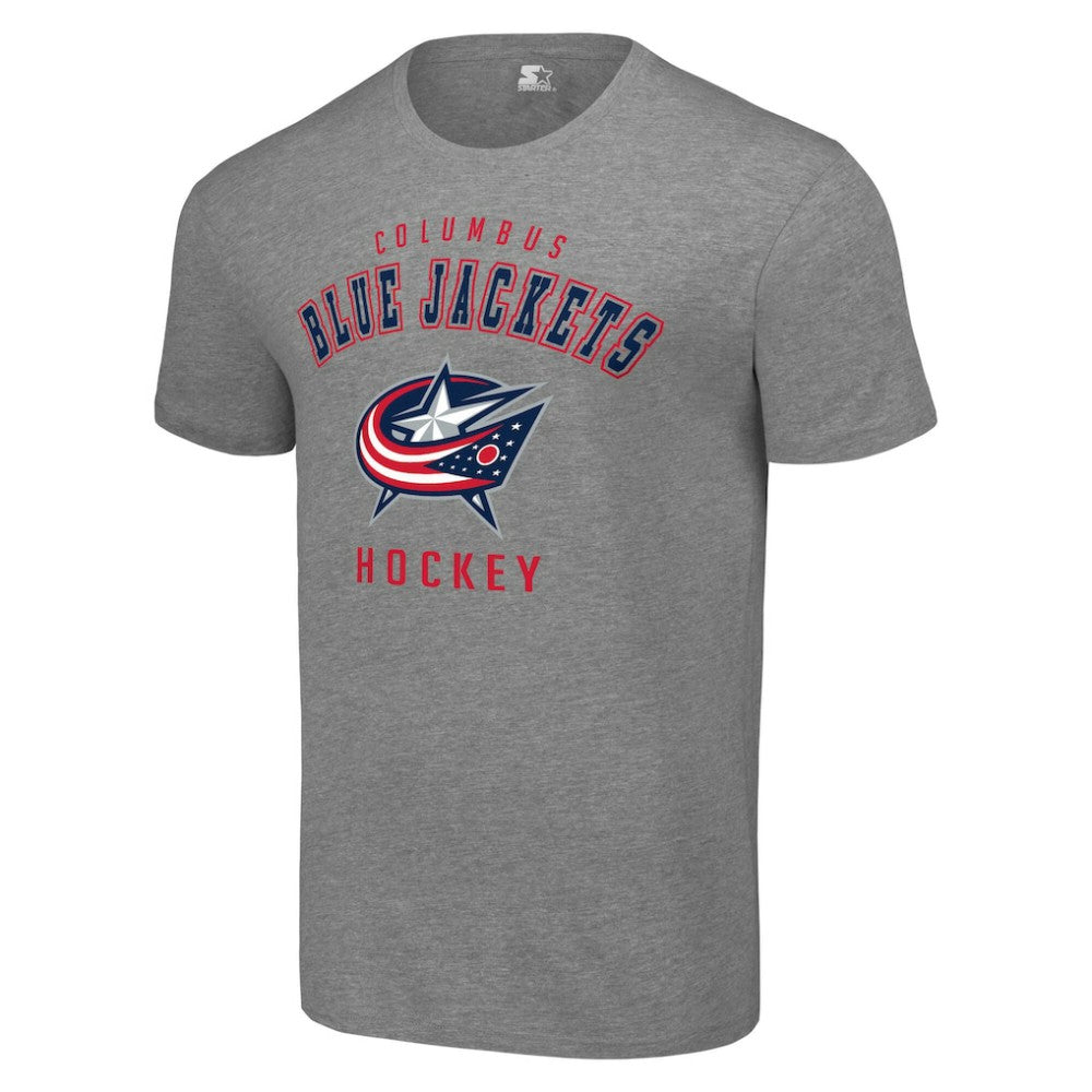 Columbus Blue Jackets - Starter Logo T-Shirt Heather Gray